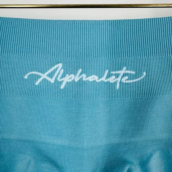 Alphalete Womens Blue Ombre Seamless Amplify Bootie Scrunch Stretch Leggings M - Picture 10 of 12